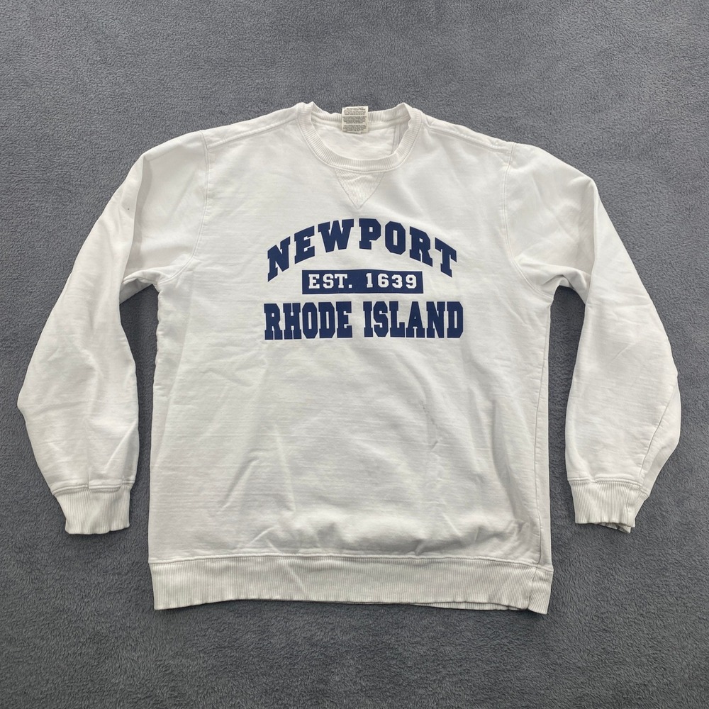 Newport Rhode Island Sweatshirt Mens Large White Graphic Pullover Port &Company